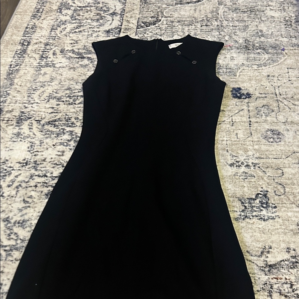 Reiss Elegant Black Cap Sleeve Mini Dress